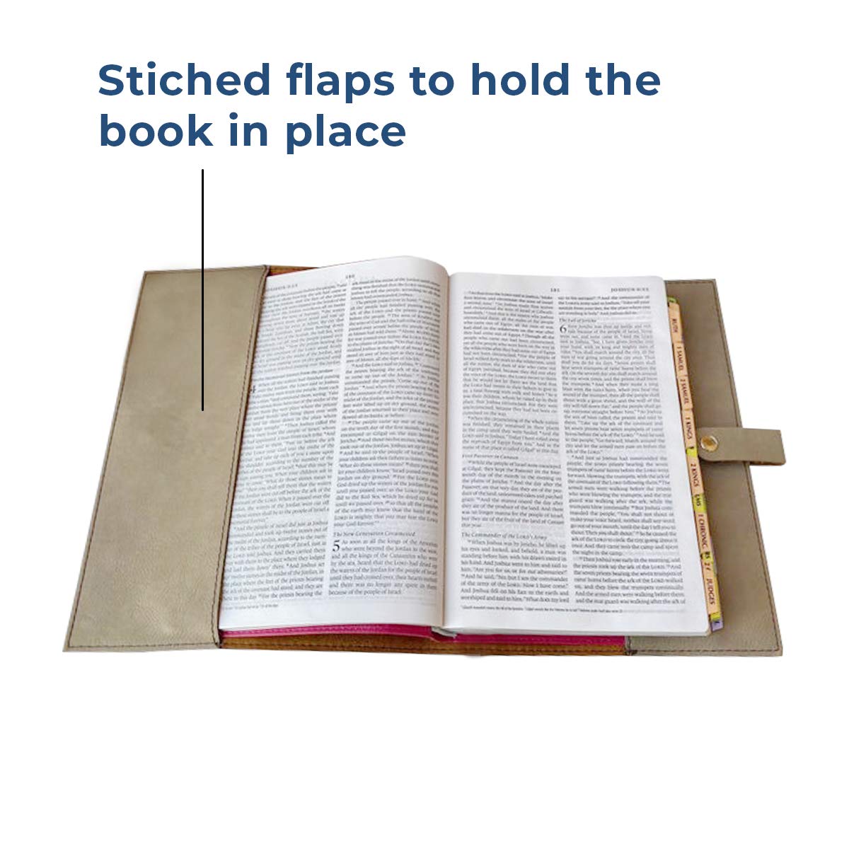 Personalized Blossom Medium Leatherette Book Cover with Snap Closure - Custom Bible Cover with Laser Engraving - Perfect for Church, Bible Study & Gift Giving