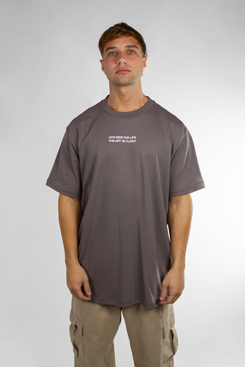 Men's Gray T-Shirt Ocn 669C9 - Soft Cotton Casual Tee for Everyday Wear, Gym & Outdoor Activities