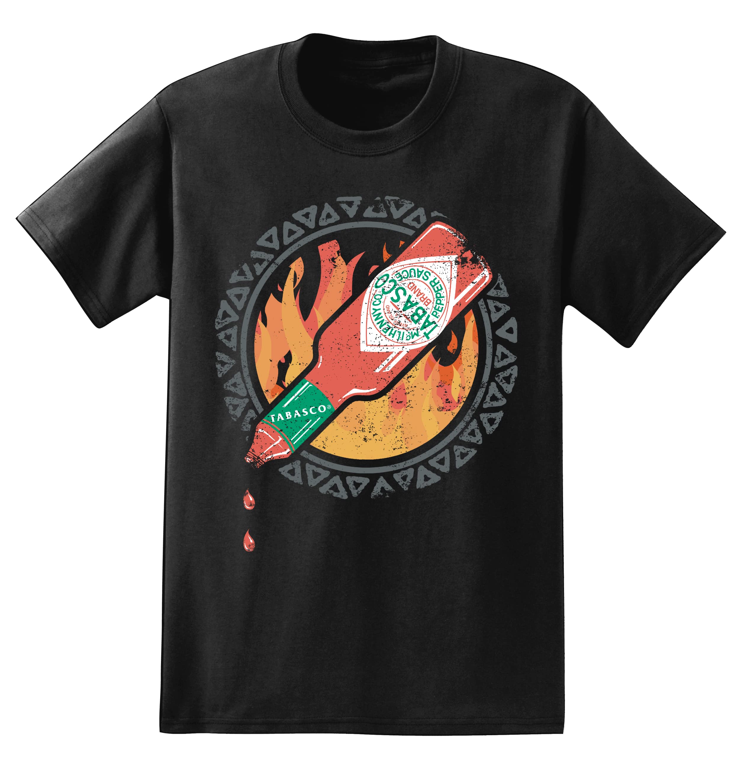 TABASCO Hot Sauce Flaming Hot Unisex T-Shirt - Short Sleeve Cotton Tee for Men & Women - Perfect for BBQ Parties, Cooking Enthusiasts & Spicy Food Lovers