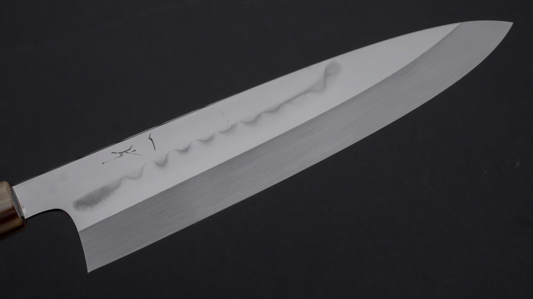 Hitohira Togashi Kambei White #1 Mizu Honyaki Gyuto 240mm Japanese Chef Knife - Ziricote Wood Handle with Saya (#002) - Perfect for Professional Chefs & Home Cooking Enthusiasts