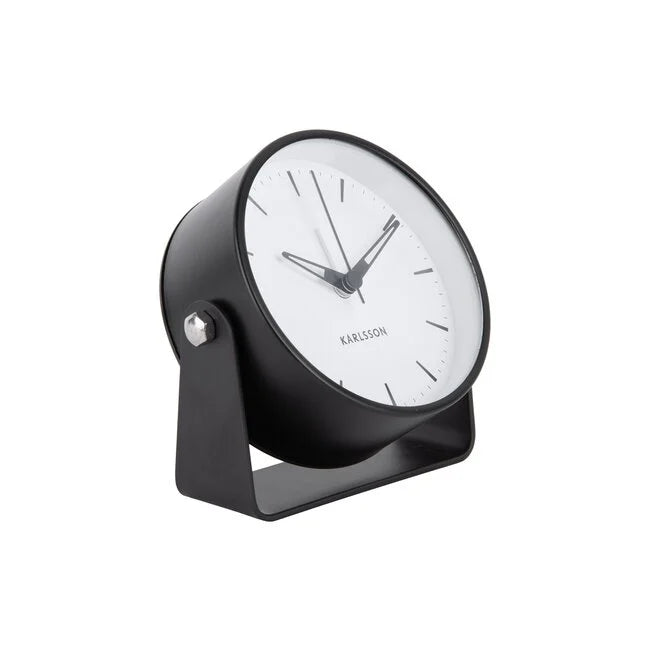Premium Metal Black Alarm Clock with Soothing Sounds - Perfect for Bedroom, Office & Travel