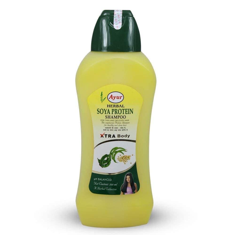 AYUR Shampoo with Soya Protein - 500ml for Hair Growth & Repair - Natural & Nourishing for Dry, Damaged Hair - Perfect for Daily Use at Home or Salon