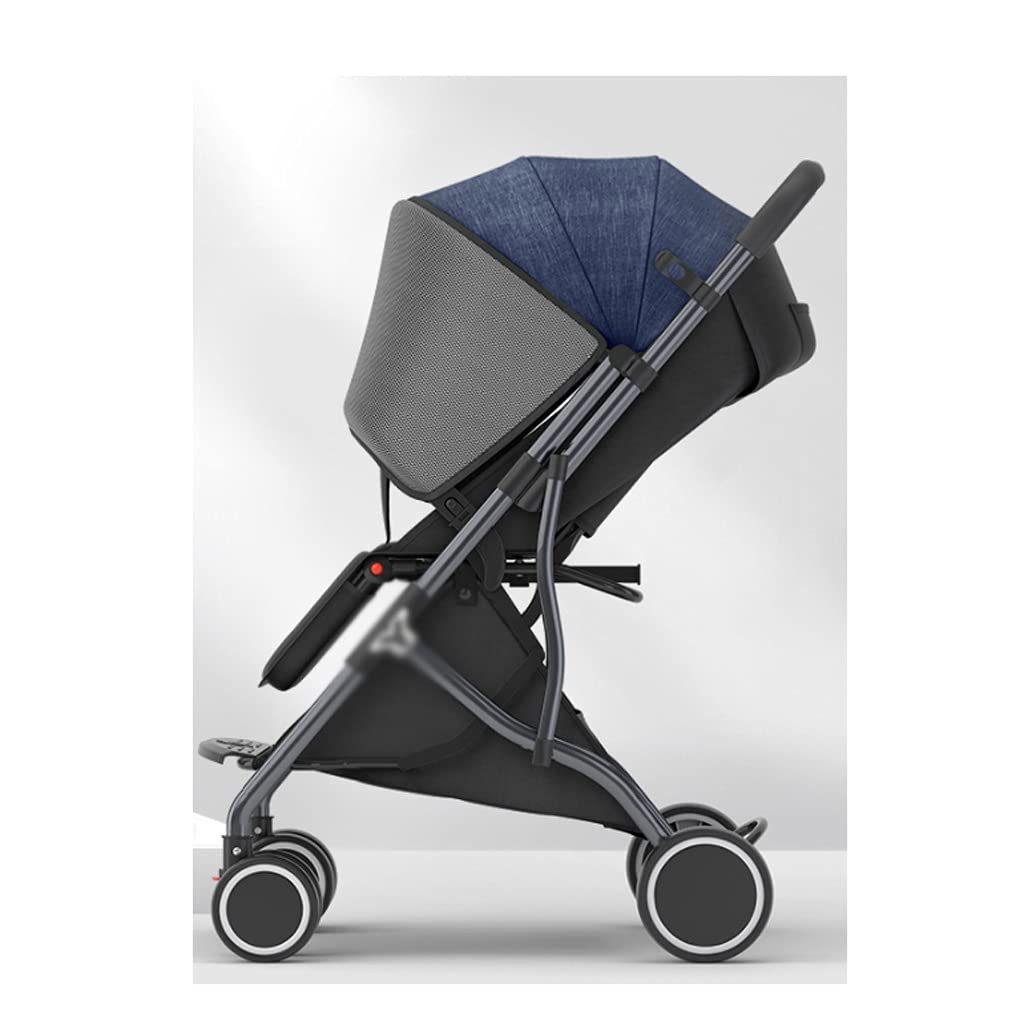 Fevilady Lightweight Foldable Baby Stroller - Portable Sit & Lie Down Infant Carriage for Newborns & Toddlers (Dark Blue) - Perfect for Travel, Shopping & Outdoor Walks
