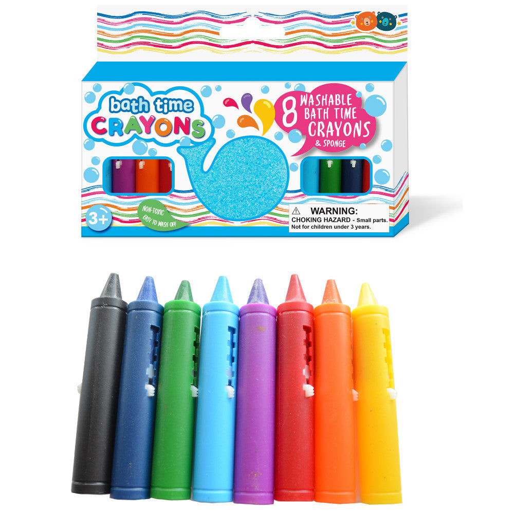 Buddy & Barney Color Magic Bath Time Crayons - 8 Vibrant Washable Crayons for Kids | Safe, Non-Toxic Bathtub Art Supplies for Toddlers | Fun Bath Toy for Creative Play & Learning