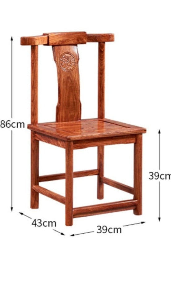 African Rosewood Tea Table Set - Handcrafted Wooden Coffee Table with 2 Stools, Rustic Home Decor for Living Room, Patio, or Garden