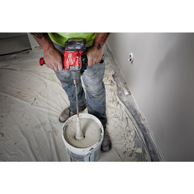 M18 FUEL 18V Cordless Mud Mixer with 180° Handle Kit - Brushless Lithium-Ion Power Tool for Drywall, Concrete & Plaster Mixing (Model 2810-22) - Perfect for Construction, Renovation & DIY Projects
