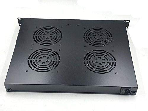 1U Rack Mount Server Cooling System with 4 High-Speed Fans | Digital Temperature Control for Data Centers & Server Rooms | Perfect for Network Equipment Racks and IT Infrastructure Cooling