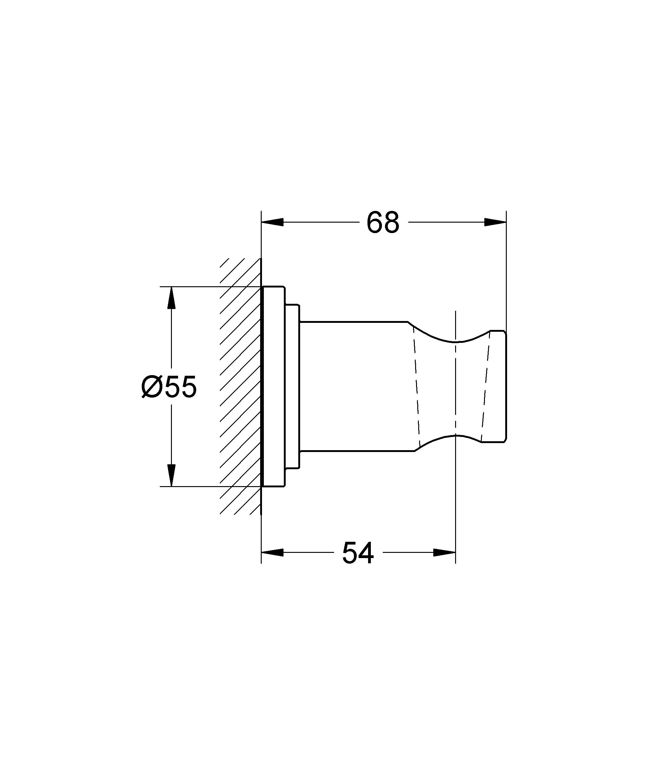 GROHE 28690000 Sena Wall Mount Hand Shower Holder - Chrome Finish for Bathroom & Shower Installation