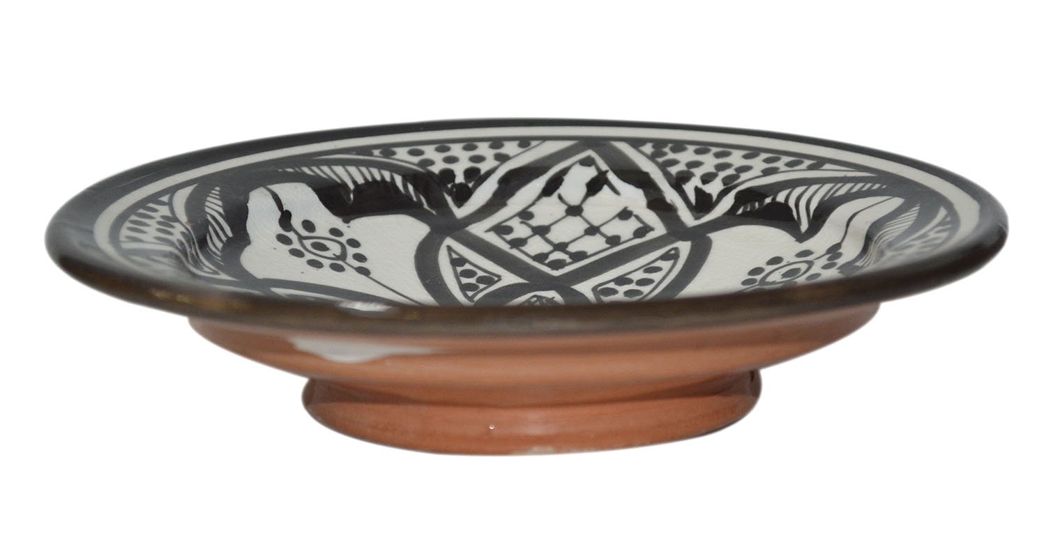 Handmade Moroccan Ceramic Appetizer Plates - Set of 4, K-Musculo Tapas Serving Dishes for Mediterranean Mezze, Party Snacks & Gourmet Dining