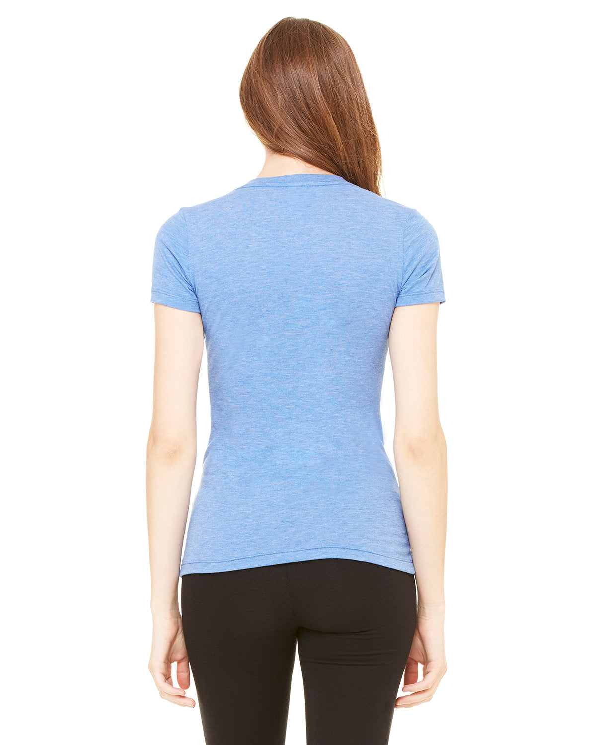 Bella + Canvas 8435 Women's Soft Tri-Blend Short Sleeve V-Neck T-Shirt - Comfortable Casual Tee for Everyday Wear, Gym, and Outfits