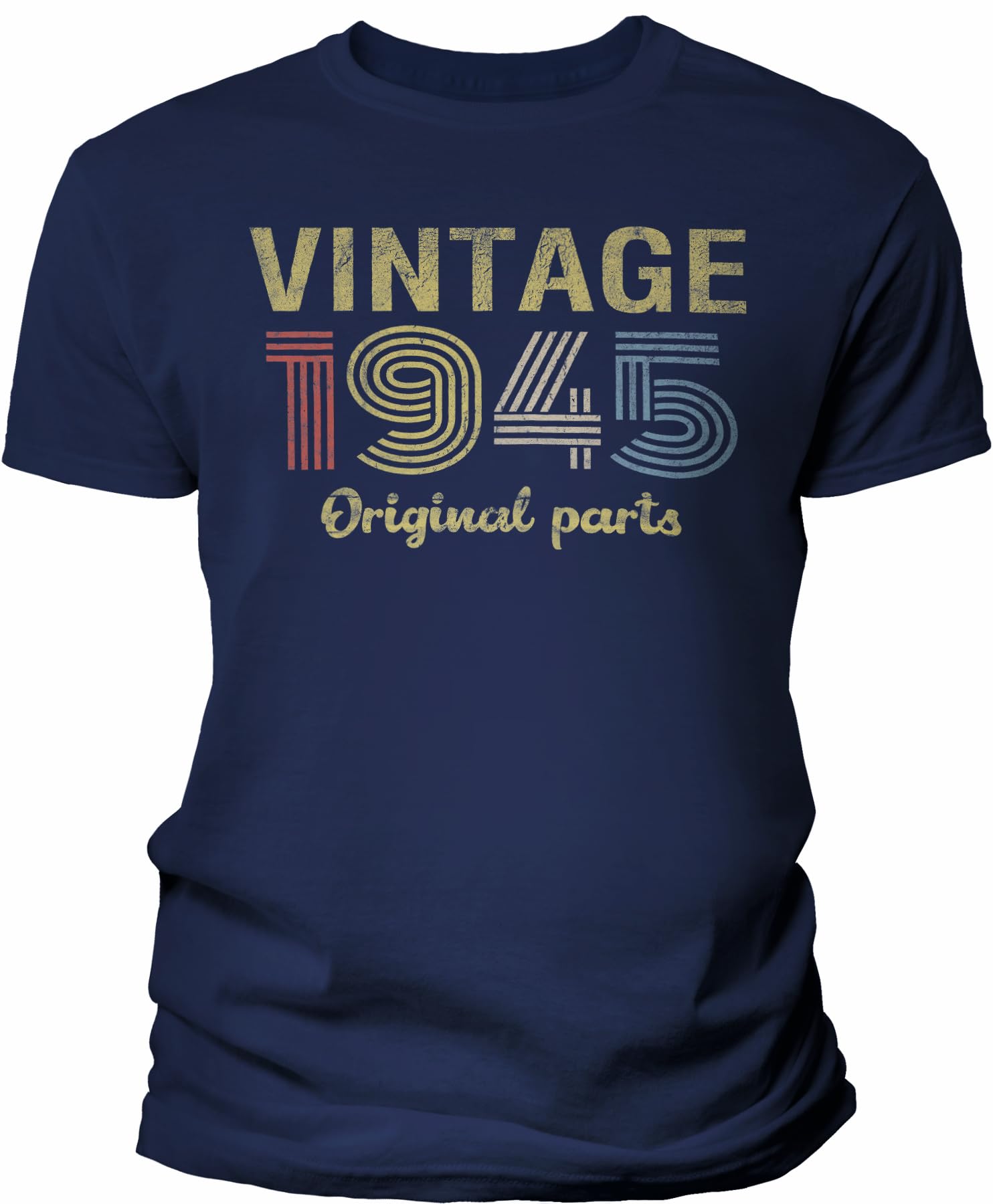 Vintage 1945 Retro 80th Birthday Gift T-Shirt for Men - Original Parts Design - Perfect for Milestone Celebrations & Themed Parties