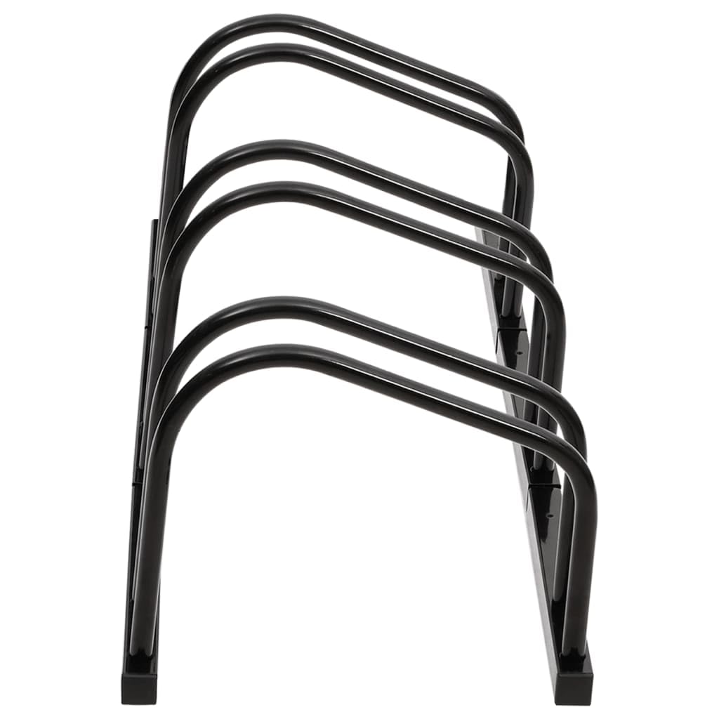 YAFF Heavy Duty Bike Storage Rack for 3 Bikes - Adjustable Indoor/Outdoor Bicycle Parking Stand - Galvanized Steel Black Floor Mount - Perfect for Garage, Patio & Apartment Storage