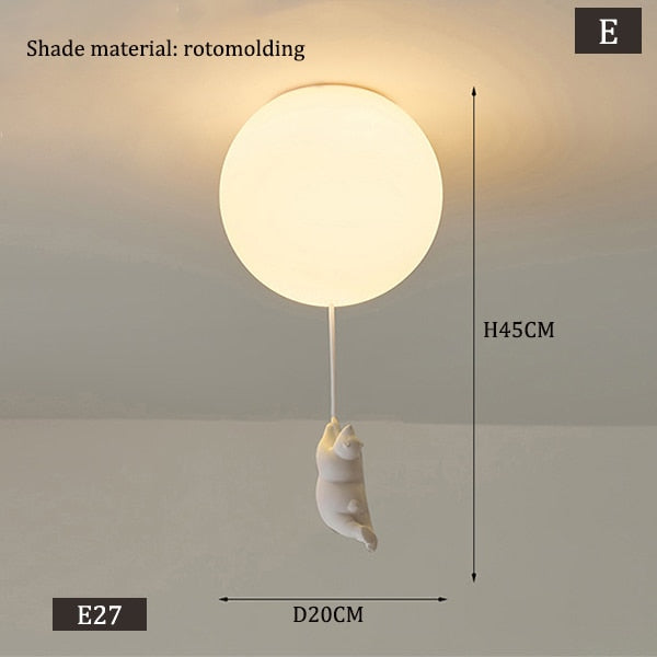 Kids Teddy Bears Holding Balloons Ceiling Light - Adorable Nursery Lighting for Baby & Children's Bedroom Decor | Perfect for Birthday Parties, Playrooms & Cozy Night Lights