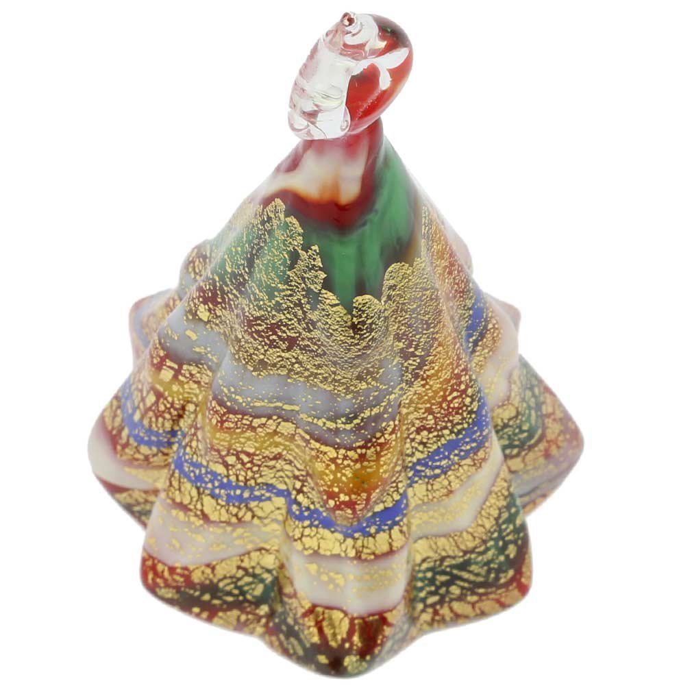 Venetian Murano Glass Christmas Tree Ornament - Handmade Red Glass Figurine for Holiday Decor | Perfect for Xmas Tree, Gift Exchange & Festive Home Decoration