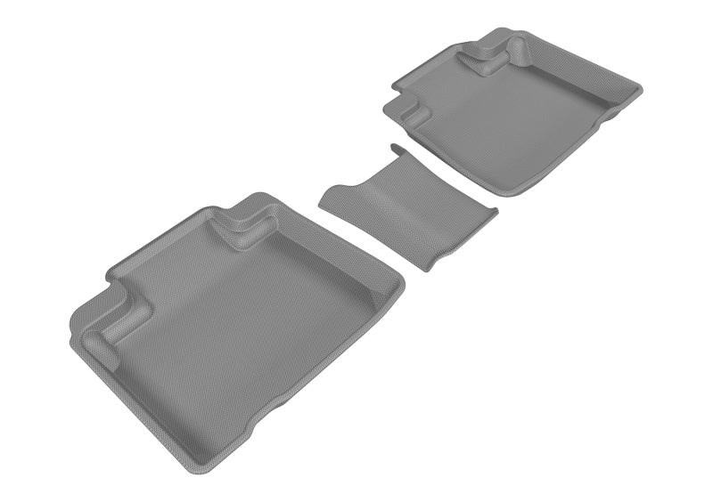 3D MAXpider Kagu Custom Fit Floor Mats for 2015-2020 Ford Edge 2nd Row - Premium All-Weather Protection, Non-Slip Gray Car Mats for SUVs | Perfect for Road Trips, Family Travel & Daily Commute