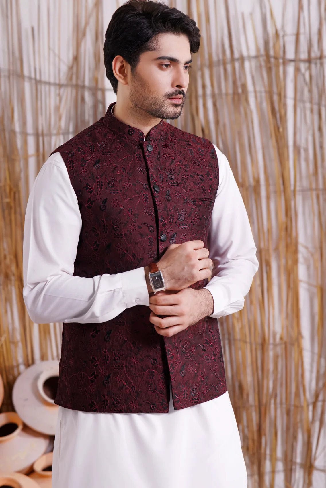 Stylish Men's Waistcoat in Red Crimson - Perfect for Weddings, Business Events & Formal Occasions