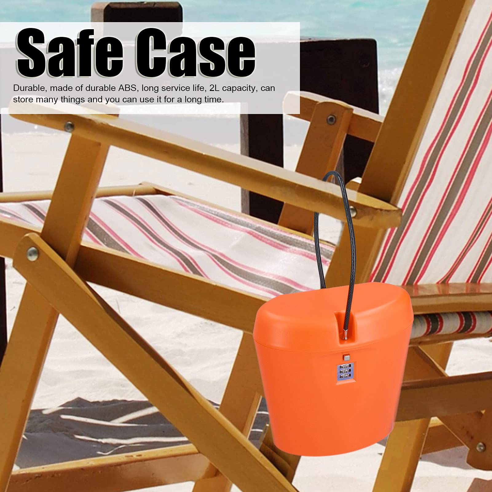 Waterproof Portable Storage Box with Code Lock - Secure Document & Valuables Organizer for Home, Office, Travel & Outdoor Use (Orange) - Hanging Rope Included for Easy Storage