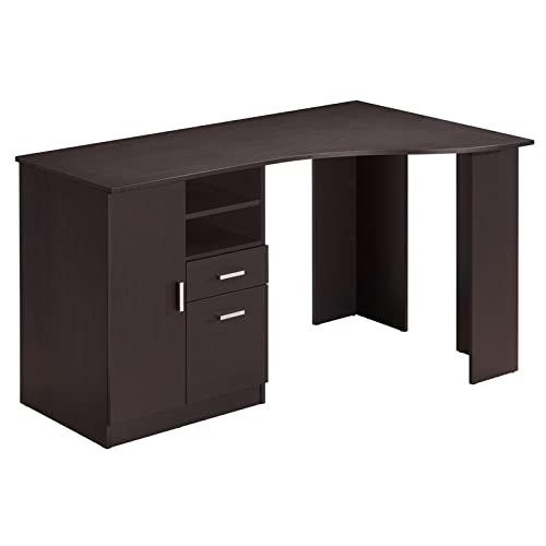 Scranton & Co Classic Engineered Wood Office Desk with Storage Drawers - Espresso Finish - Modern Home Office Furniture for Small Spaces, Work from Home & Study Room
