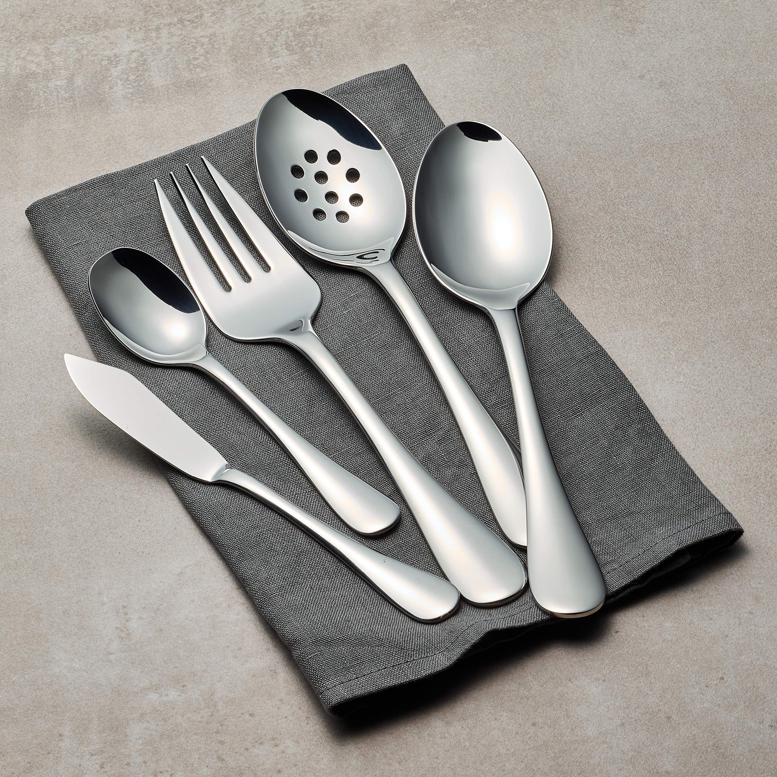 Tramontina 45-Piece Stainless Steel Silverware Set - Complete Flatware Set for 8, Classic Dining Utensils for Everyday Use, Dinner Parties & Formal Occasions