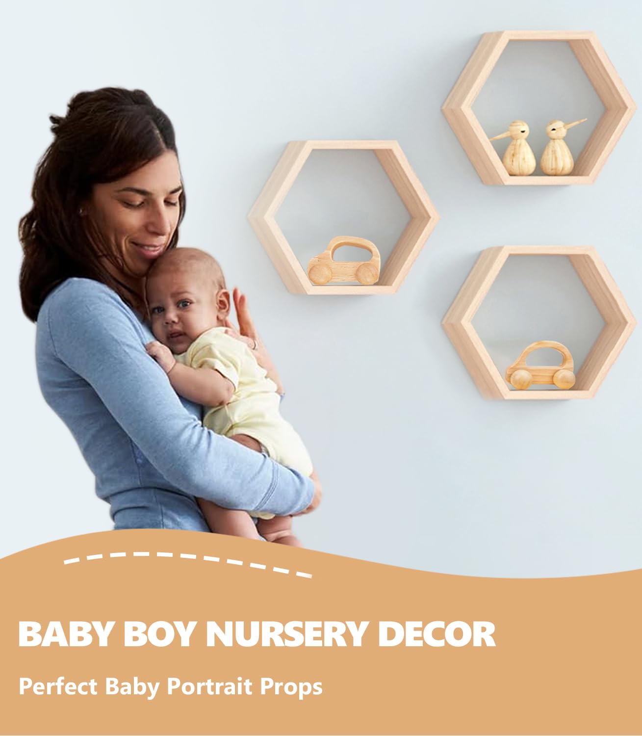 Wooden Baby Cars Toys for Toddlers 1-3 Years - Montessori Learning Toys for Nursery Decor & Playtime