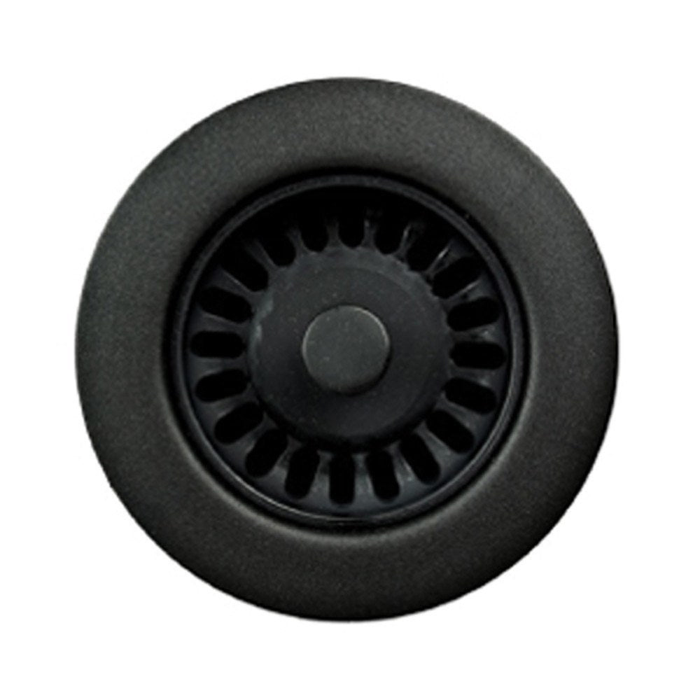 Houzer 190-9265 3.5 Inch Matte Black Kitchen Sink Strainer - Perfect for Bathroom, Laundry Room & Utility Sink Drain Protection