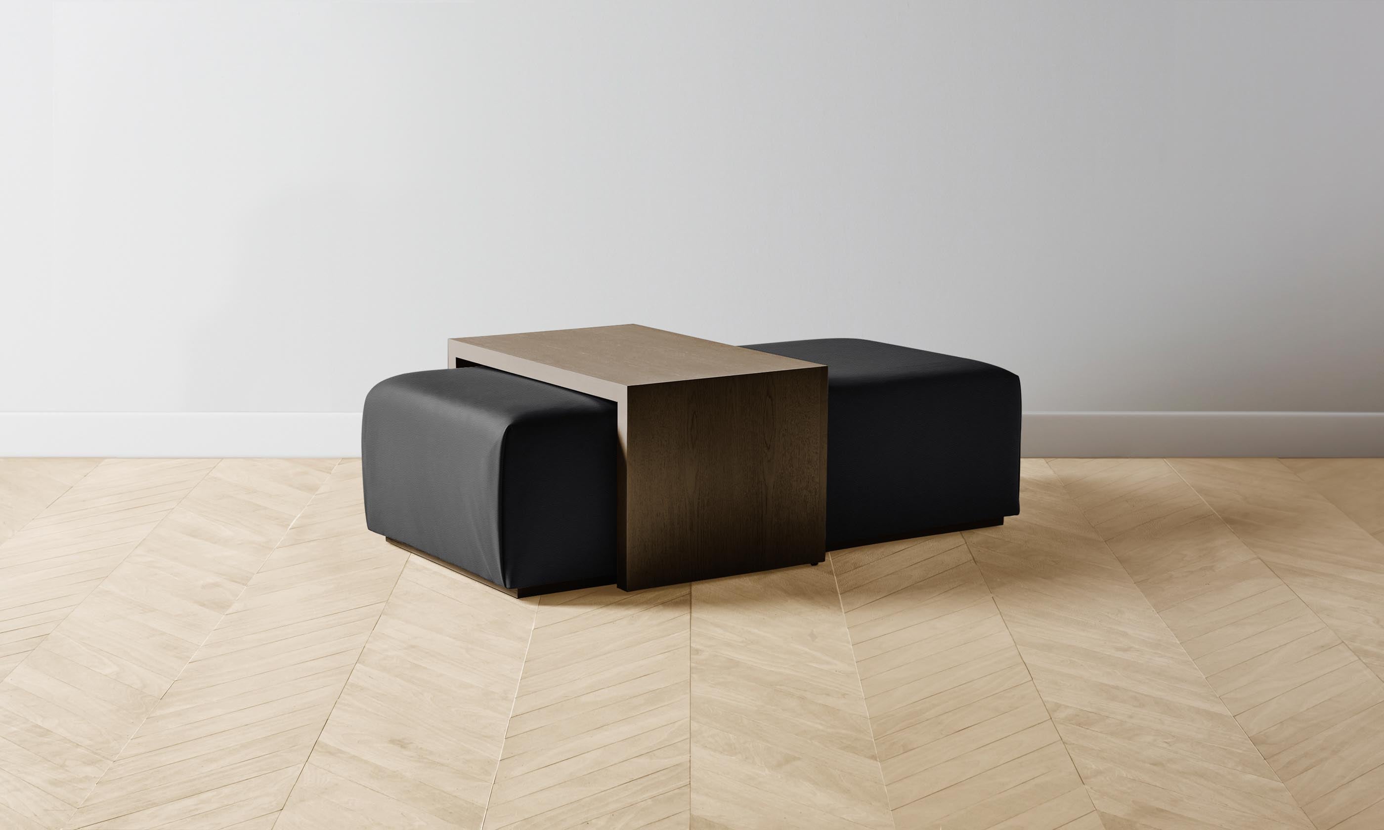 The Bowery Ottoman - Premium Pebbled Leather Storage Bench in Ink Black | Stylish Living Room, Bedroom & Entryway Seating with Hidden Storage