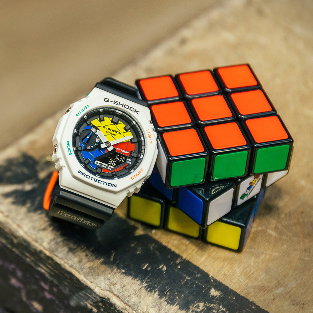 G Shock GAE2100RC 1A Rubik's Cube Limited Edition Watch - Stylish Digital Sport Watch for Men, Durable Shock Resistant Design - Perfect for Outdoor Adventures, Sports & Everyday Wear