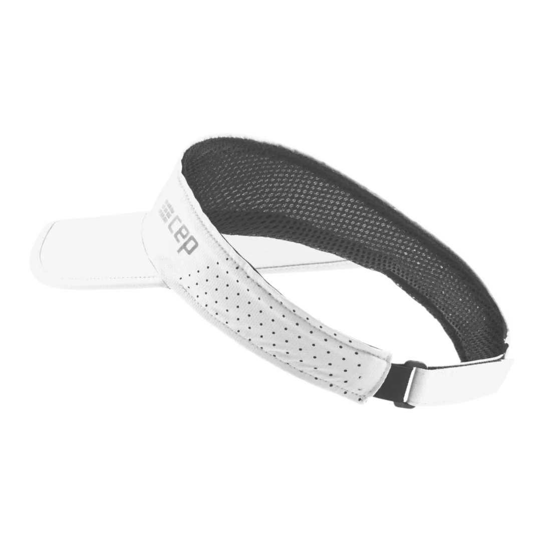 CEP Unisex Running Foldable Visor Cap - White | Lightweight Sun Protection for Men & Women | Perfect for Jogging, Hiking, Cycling & Outdoor Sports