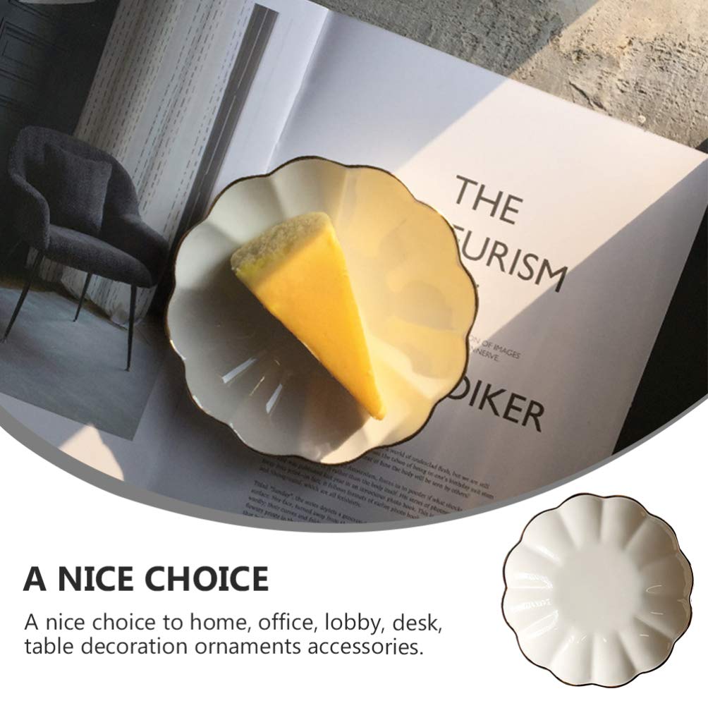 Beaupretty Ceramic Serving Bowl - Elegant Flower-Shaped Dish for Fruits, Snacks, Nuts, Candy & Jewelry | Perfect for Home, Restaurant & Office | Great for Parties, Dessert Display & Table Decor