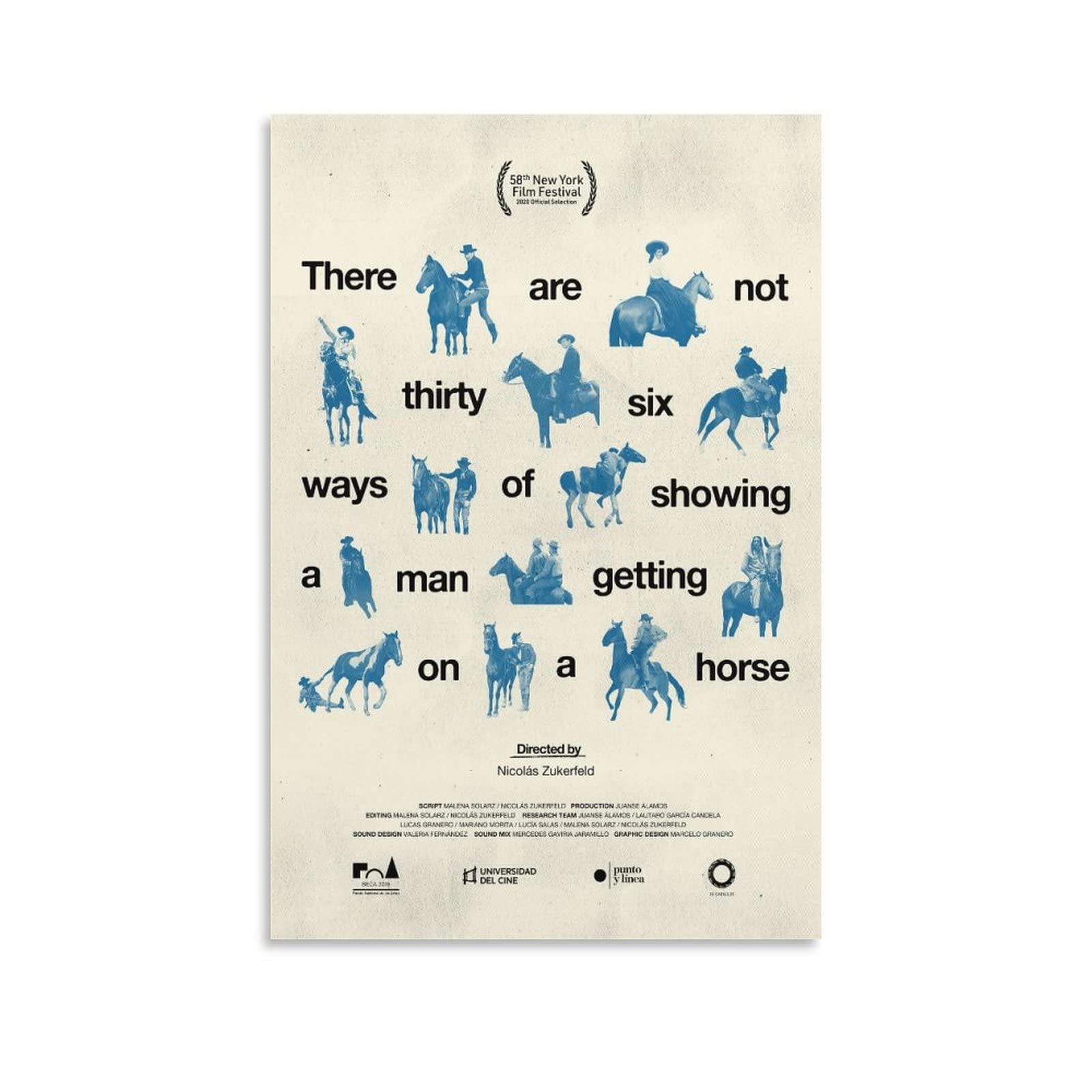 2020 Movie Poster - 'There Are Not Thirty-Six Ways of Showing A Man Getting on A Horse' Wall Art Print (8x12 inch/20x30cm) - Vintage Film Decor for Bedroom, Living Room & Home Theater