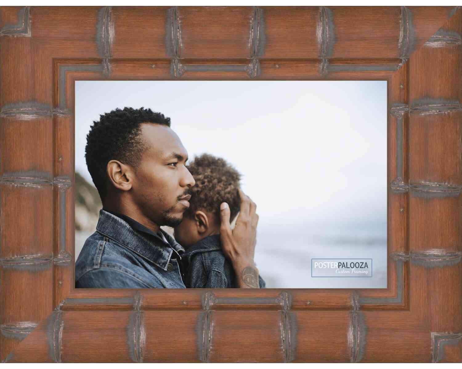20x30 Bamboo Walnut Wood Picture Frame with UV Acrylic & Foam Backing - Complete Wall Hanging Kit for Posters, Photos, and Artwork - Perfect for Home, Office, and Gallery Displays