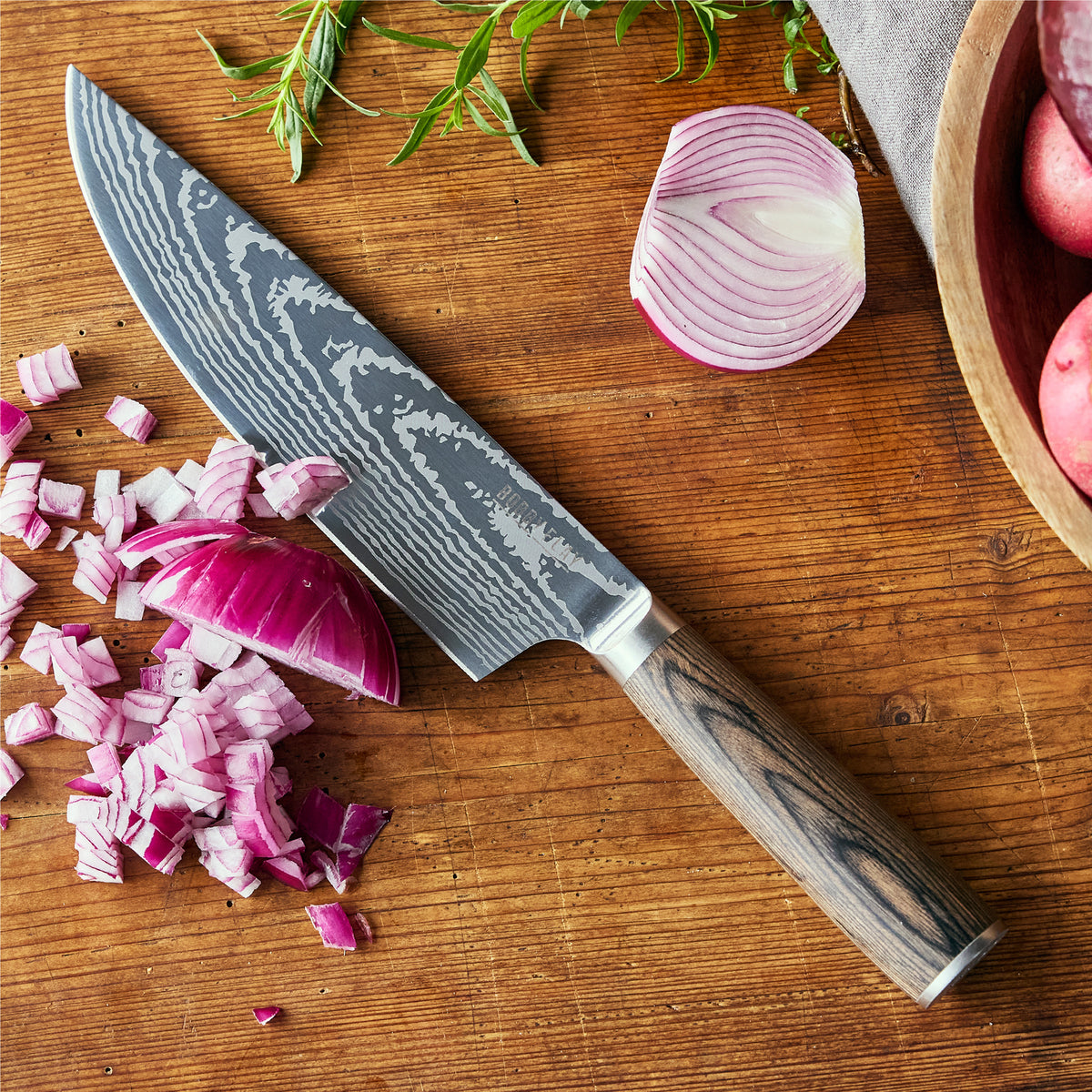 Bobby Flay by GreenPan 13-Piece Stainless Steel Knife Block Set - Premium Kitchen Knives for Chefs & Home Cooking, Perfect for Slicing, Dicing & Chopping Vegetables, Meat & Fruits