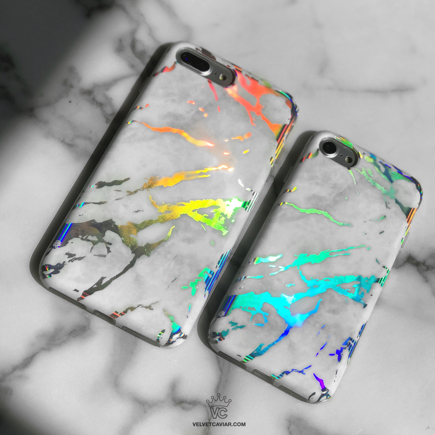 Holo White Marble iPhone Case - Premium Protective Cover for iPhone [Model] | Shatterproof & Scratch-Resistant | Perfect for Everyday Use, Travel & Gifting