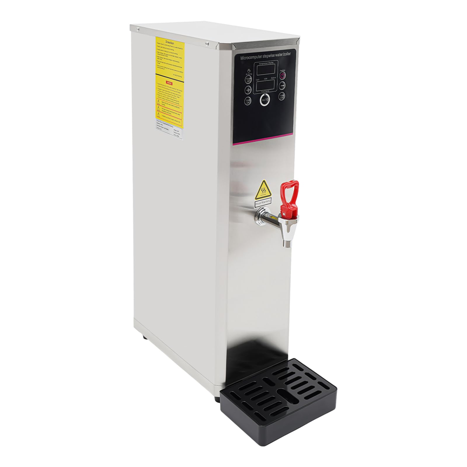DYNAMI 3000W Commercial Hot Water Dispenser - 5.3 Gallon (20L) Large Capacity Electric Water Boiler with 304 Stainless Steel Tank - Intelligent Step Heating Technology - Perfect for Tea, Coffee, Restaurants, Cafes, Offices & Home Use (Silver)