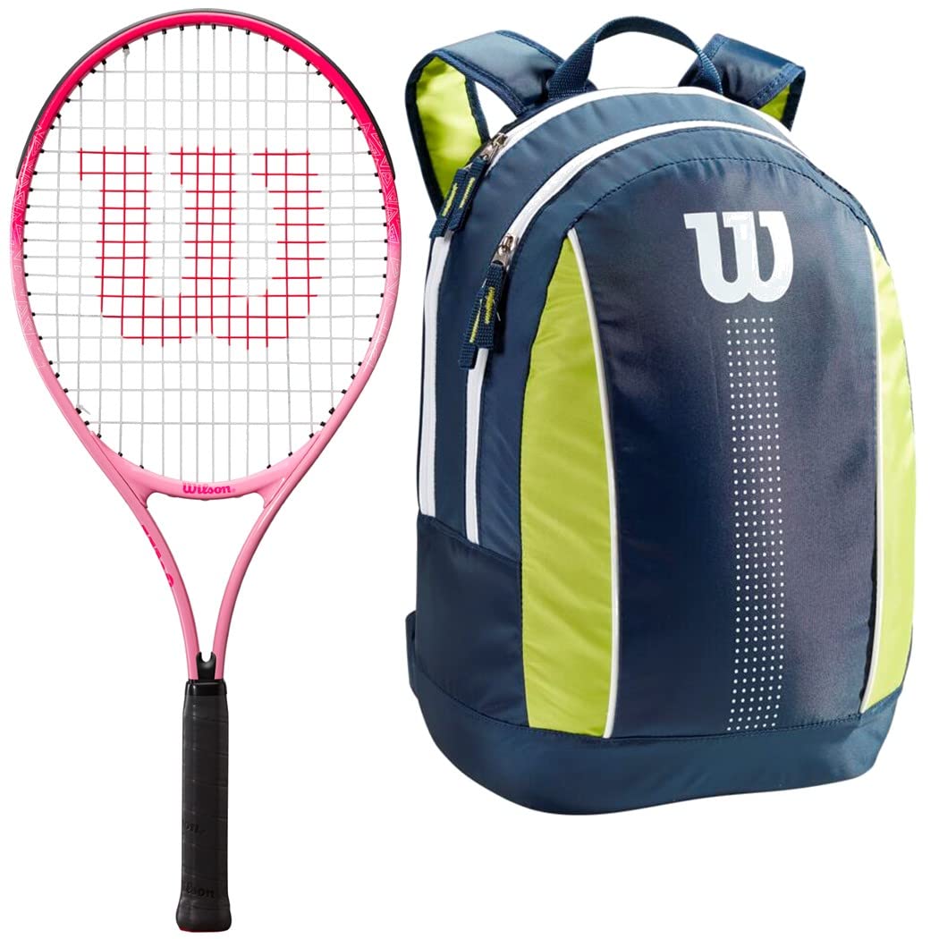 Wilson Burn Pink Junior Tennis Racquet with Kids Tennis Bag - Perfect for Young Beginners & Junior Tennis Training, School PE Classes & Outdoor Sports