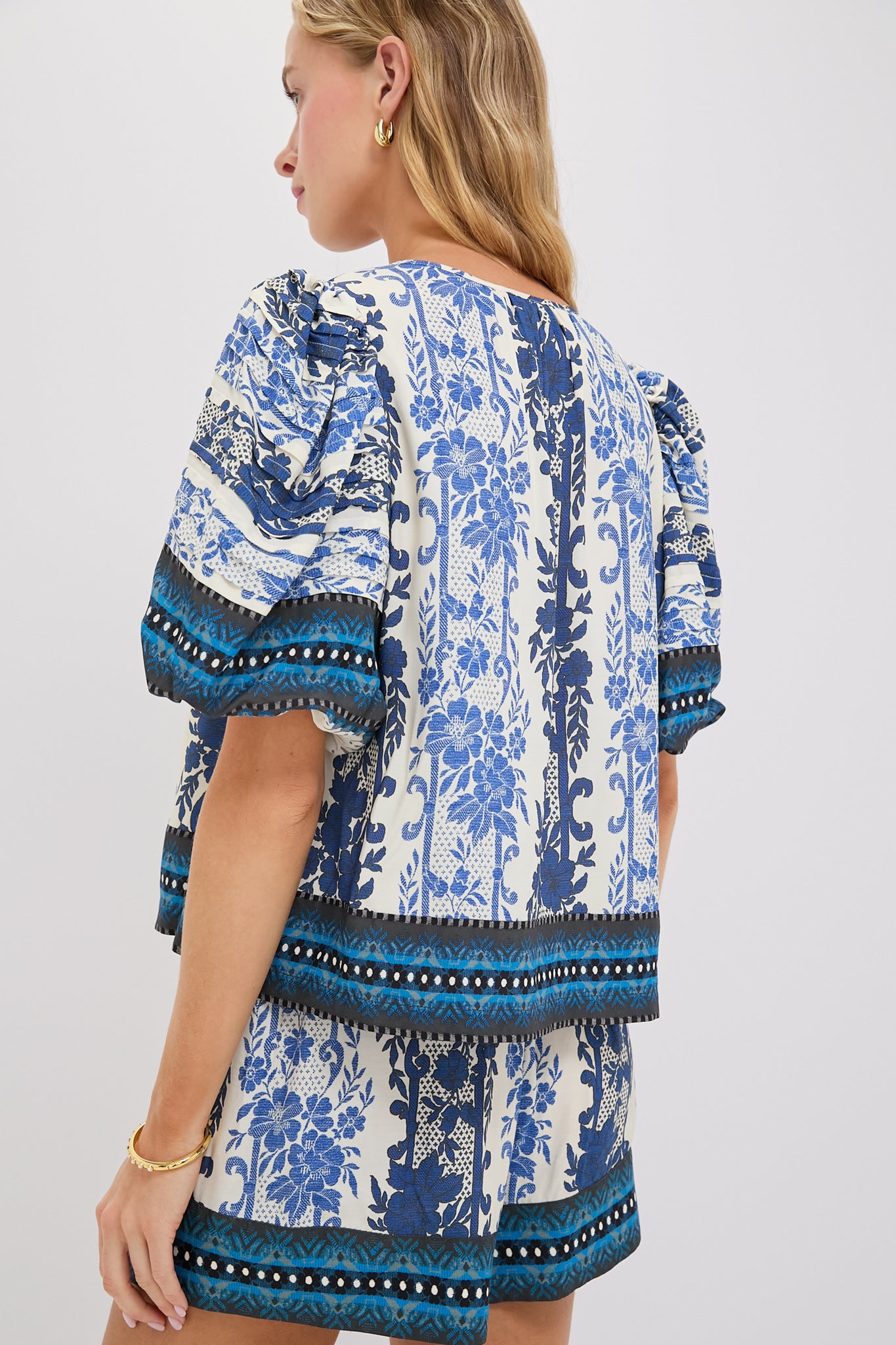 Bondi Blues Viscose Dina Blouse - Women's Stylish Floral Print Top for Casual Wear, Office & Date Night Outfits