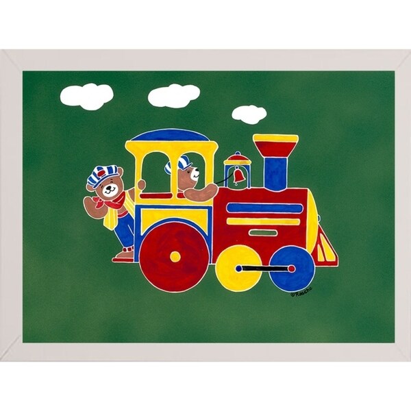 BearRy Happy Conductors SHERAS68808 Print 21x28.25 by Shelly Rasche - Vibrant Wall Art for Kids Room, Nursery Decor & Playroom Decoration