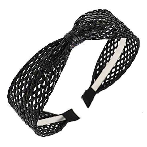 Vintage Woven Knotted Hair Hoop Headband for Women - Non-Slip Wide Headwear Hair Accessories for Yoga, Workout, and Everyday Fashion