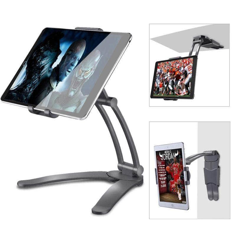 Adjustable Tablet Stand Holder for 5-10.5 Inch Tablets - Wall Mount & Desk Mount for iPad, Samsung, Kindle - Perfect for Home, Office, Kitchen & Bedroom Use