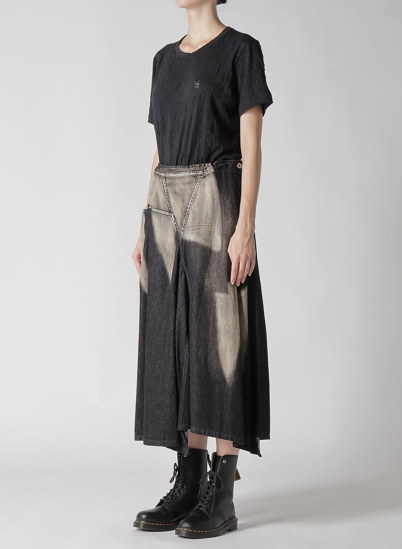 Spotted Denim Triangle Gusset Flare Skirt for Women - Vintage Retro High Waist A-Line Skirt - Perfect for Casual Outfits, Parties, and Boho Fashion
