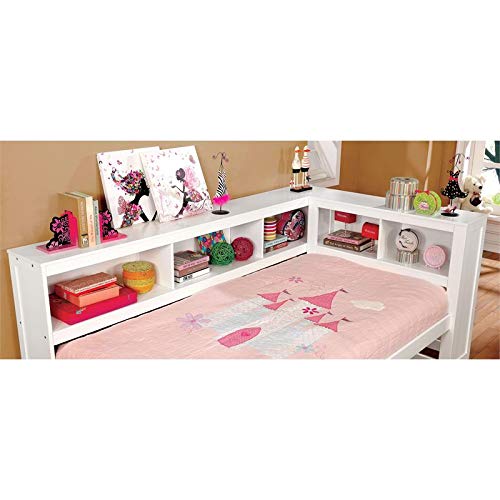 Furniture of America Tedworth Solid Wood Full Daybed with Trundle in White - Perfect for Guest Rooms, Kids' Rooms & Small Spaces