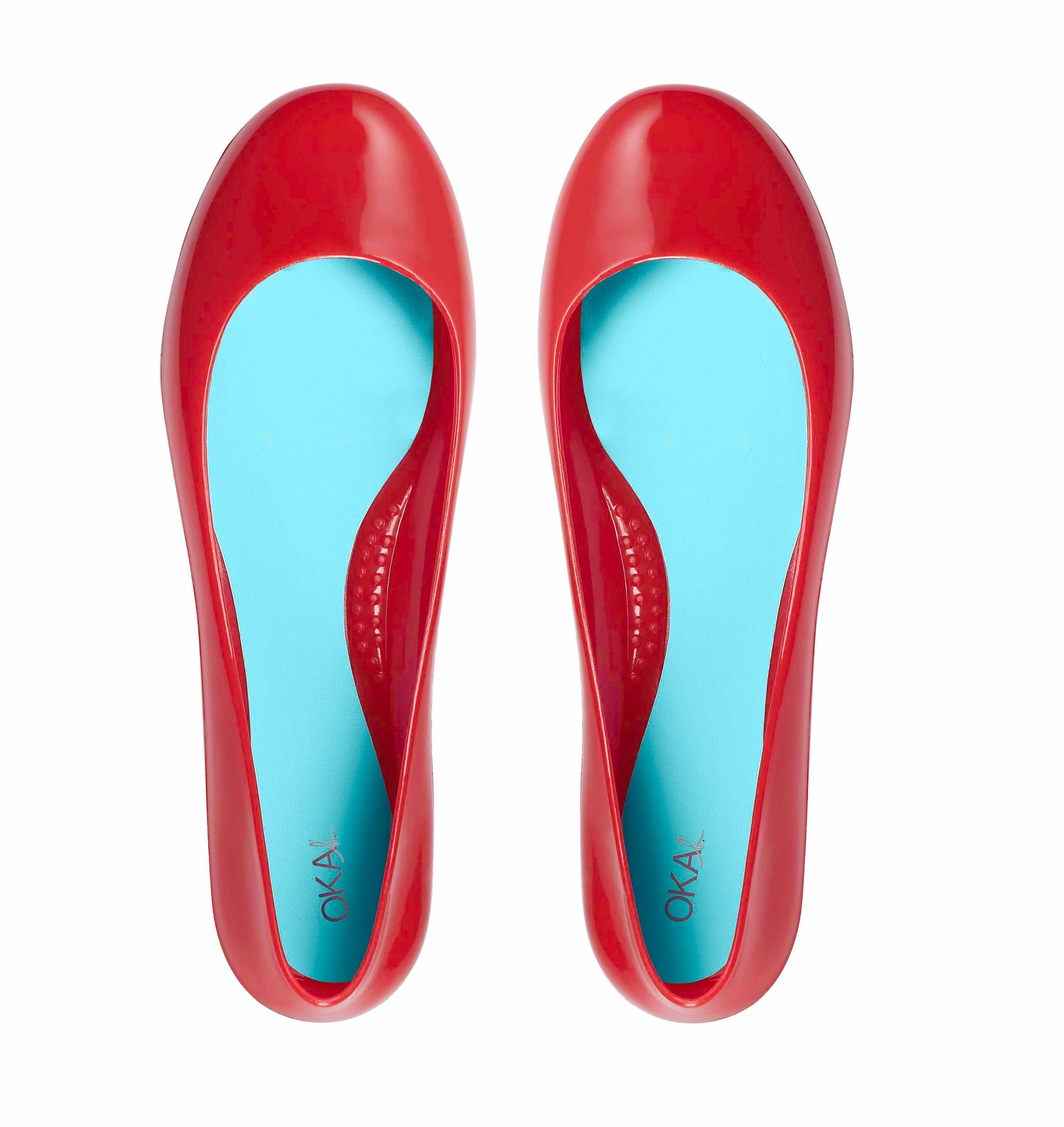 Oka-B Women's Taylor Shiny Ballet Flats - Cherry Red Shiny Comfortable Shoes Size 6 Medium (US) for Work, Office, Casual Wear & Daily Walking