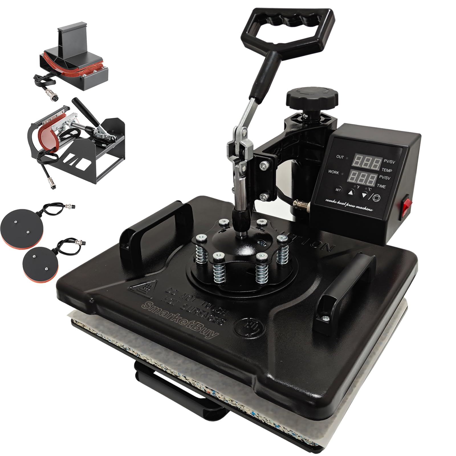12x15 Inch Swing Away Heat Press Machine for T-Shirts, Hats, Mugs & Plates - 5-in-1 Multifunction Heat Transfer Machine | Perfect for DIY Custom Apparel, Sublimation Projects & Small Business Printing