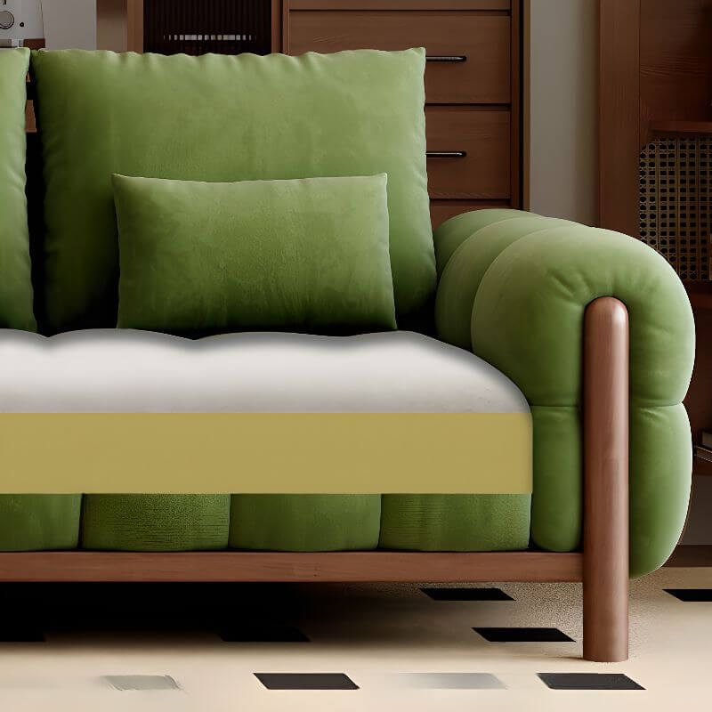 Dark Green L-Shaped Sectional Sofa with Chaise Lounge, Left-Facing Round Arm - Perfect for Living Room, Home Theater, and Small Spaces