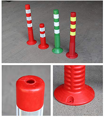 Reflective Traffic Safety Bollard - 450x80mm Plastic Parking Garage Bollards & Road Markers for High-Traffic Areas, Driveways, and Construction Zones