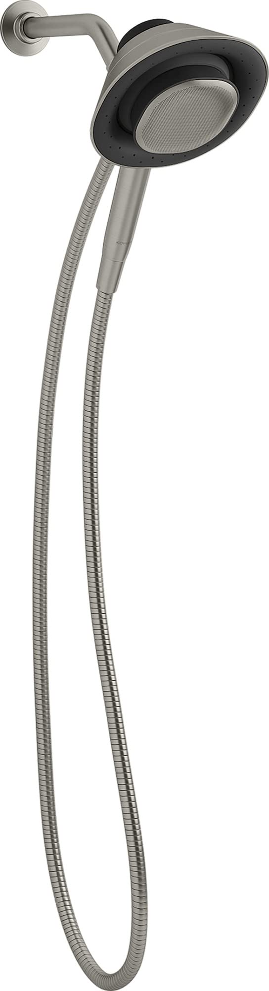 Kohler 28241-NKA-BN Moxie 2.5 GPM Handheld Shower Head with Wireless Bluetooth Speaker & Alexa Compatibility, Vibrant Brushed Nickel - Perfect for Bathroom Relaxation, Music Streaming & Hands-Free Voice Control