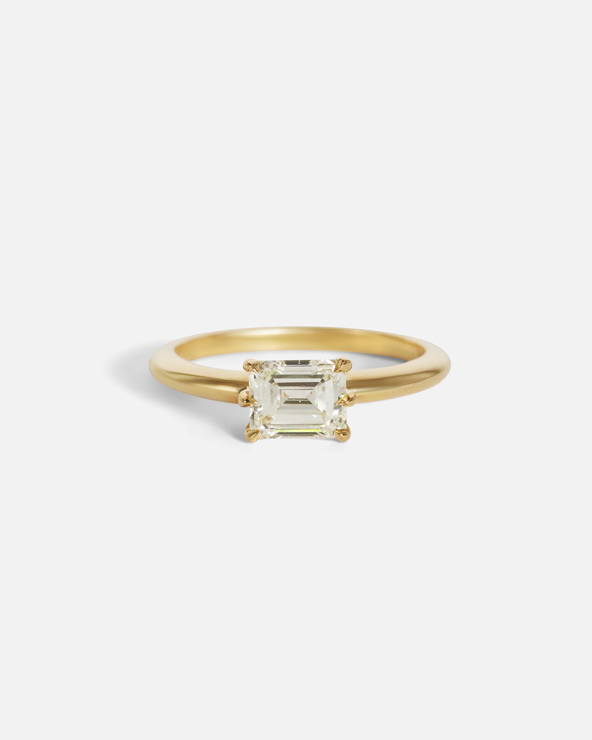 Exquisite Emerald Cut Six Prong Diamond Engagement Ring - 14K White Gold Wedding Band for Women, Perfect for Proposals & Anniversary Gifts