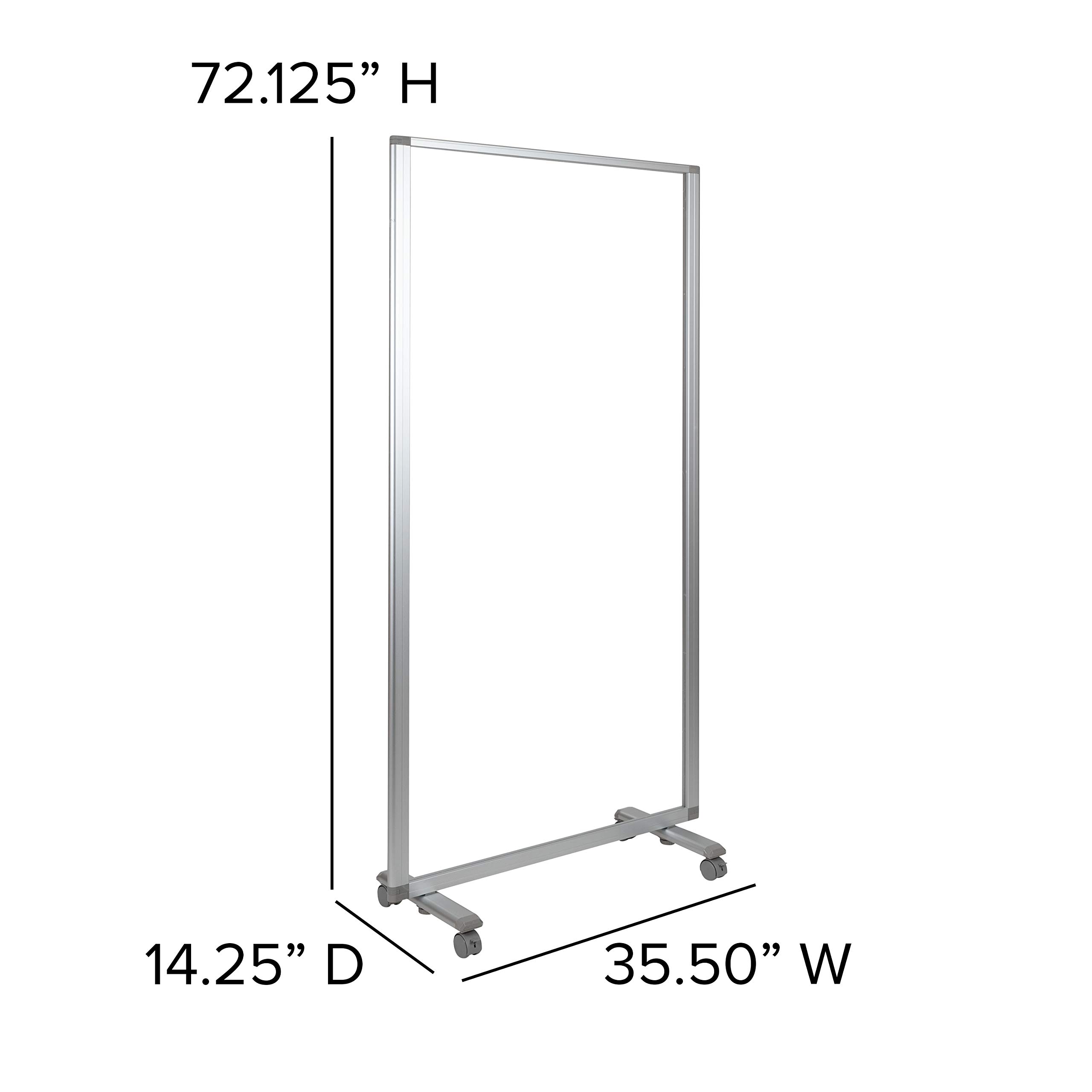 Portable Clear Room Divider Partition - Freestanding Mobile Sneeze Guard Screen for Office, Restaurant, Lobby & Public Areas | Privacy Protection & Social Distancing Solution