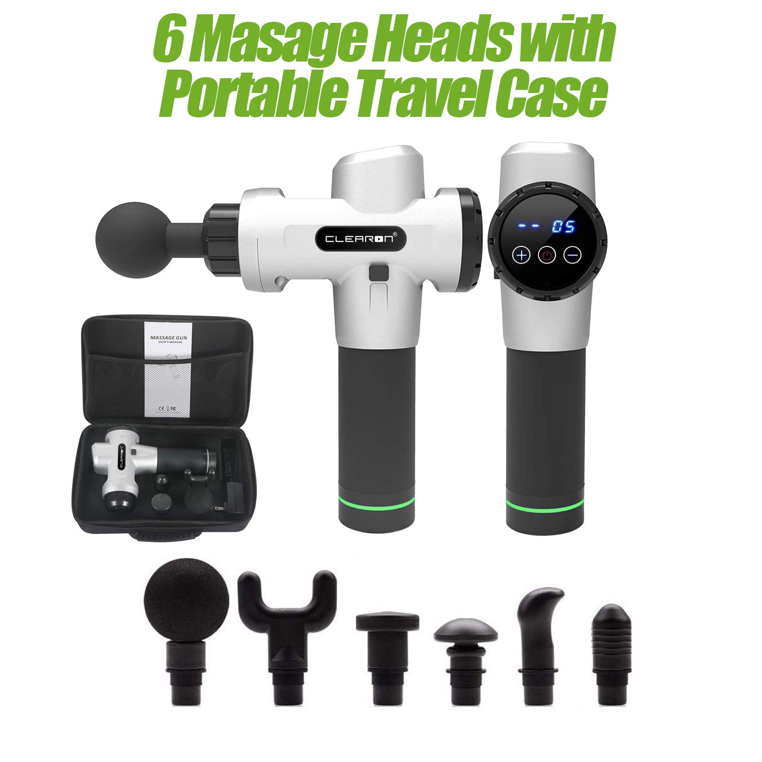 Upgraded Deep Tissue Massage Gun for Athletes - 20 Speed Levels, Handheld Muscle Massager for Pain Relief & Recovery, Portable Percussion Therapy Device - Perfect for Post-Workout, Gym, Sports & Home Use - Dark Gray