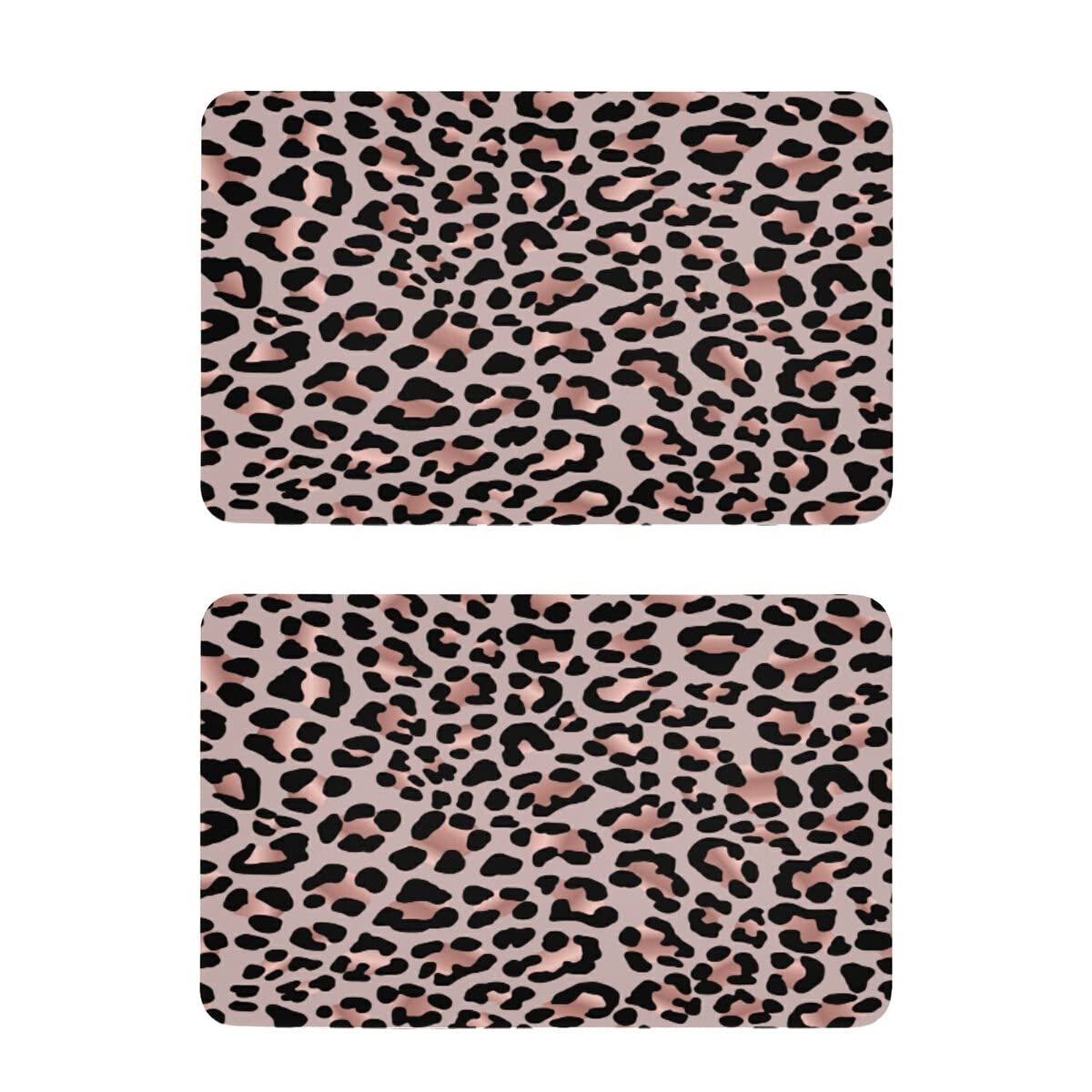 ALAZA Rose Gold Black Leopard Print Refrigerator Magnets - 2PCS Square Kitchen Magnets for Fridge, Dishwasher, Office Cabinets, Lockers & Whiteboards - Stylish Home & Office Decor